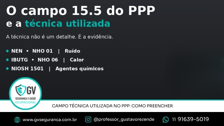 Campo Técnica Utilizada no PPP Como Preencher